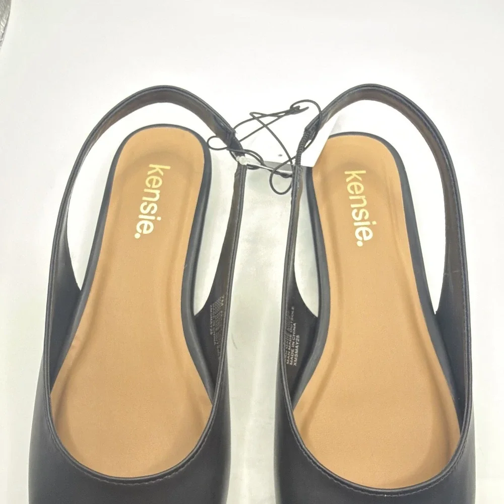 Kensie Women's Felice Dress Shoes Slingback Flats Easy On, Black. New Size 6.5